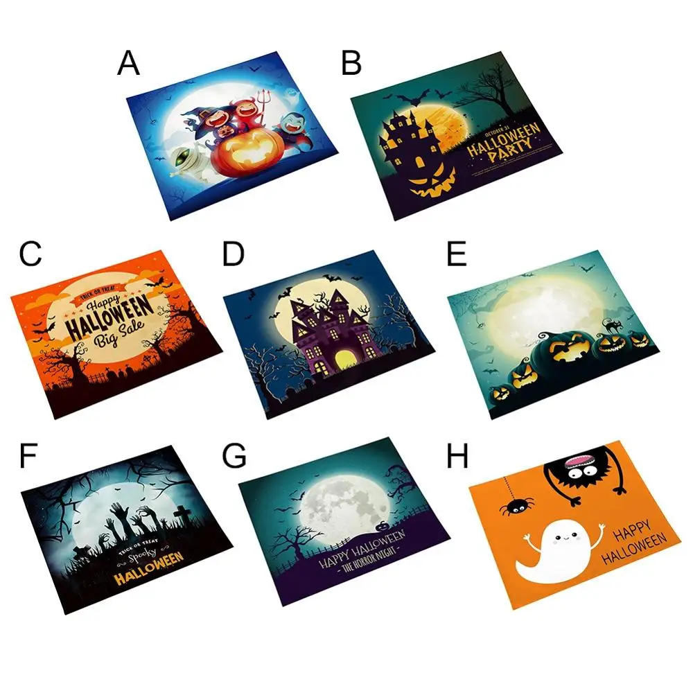 Скатерть с принтом коврик для стола на Хэллоуин из хлопка и льна креативный