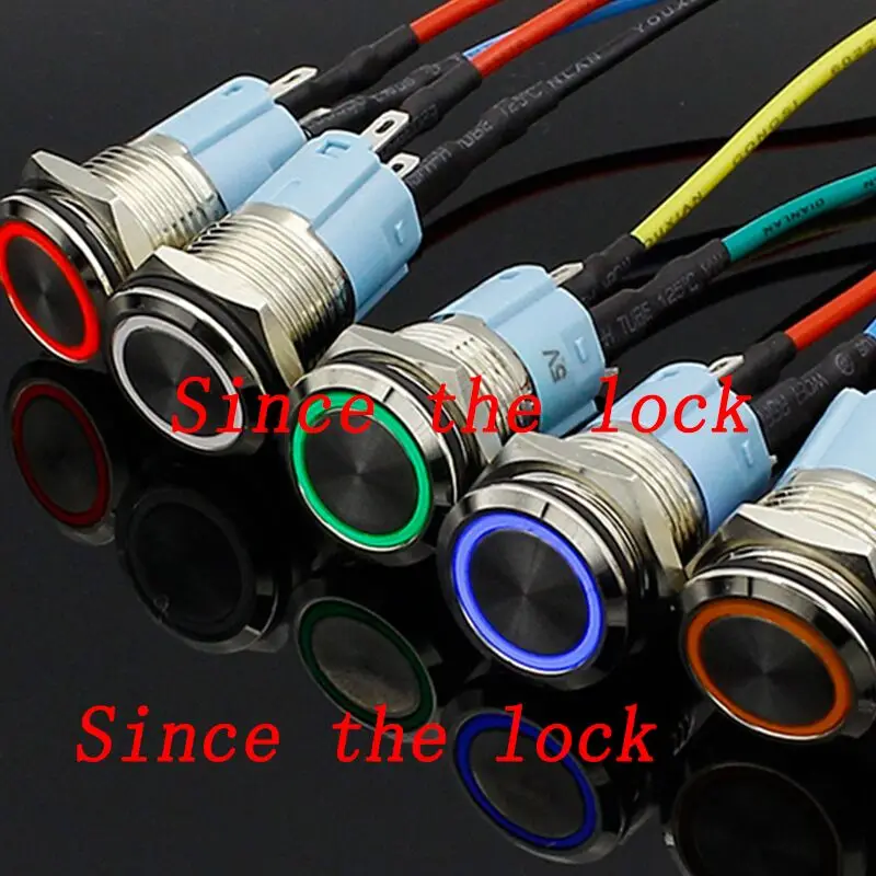 16 мм синий серый свет Лидер продаж автомобильный металлический светодиодный