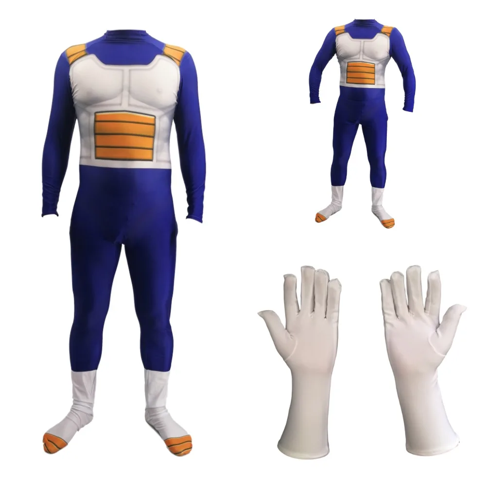 Горячая аниме DRAGON BALL Vegeta косплей костюм дети взрослый Супер Saiyan битва
