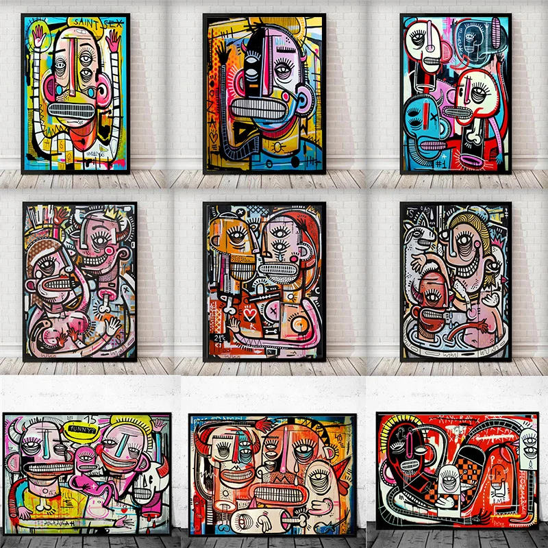 

Abstract Graffiti Joachim Colorful Oil Painting Canvas Street Art Poster Prints Cuadros Wall Art Picture for Living Hoom Decor