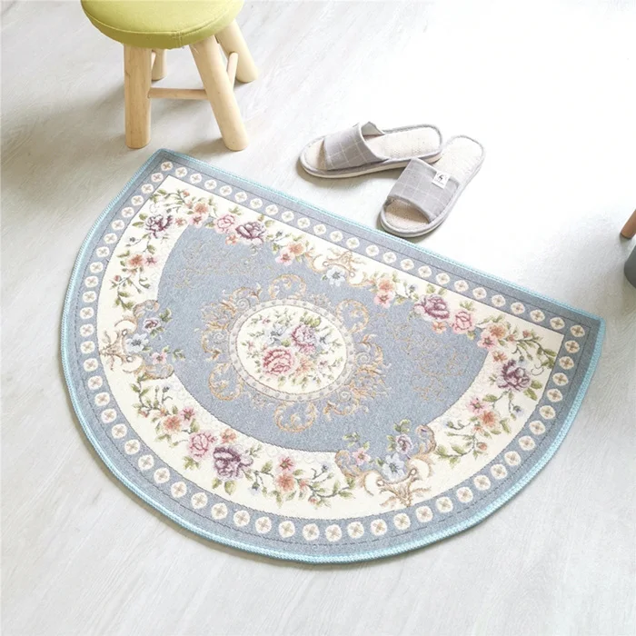 light blue Полукруглый коврик для входной двери, коврик для прихожей, Противоскользящий коврик для кухни, коврики для ванной комнаты, домашний декор, коврик для двери 45*70/50*80 см - Цвет: light blue