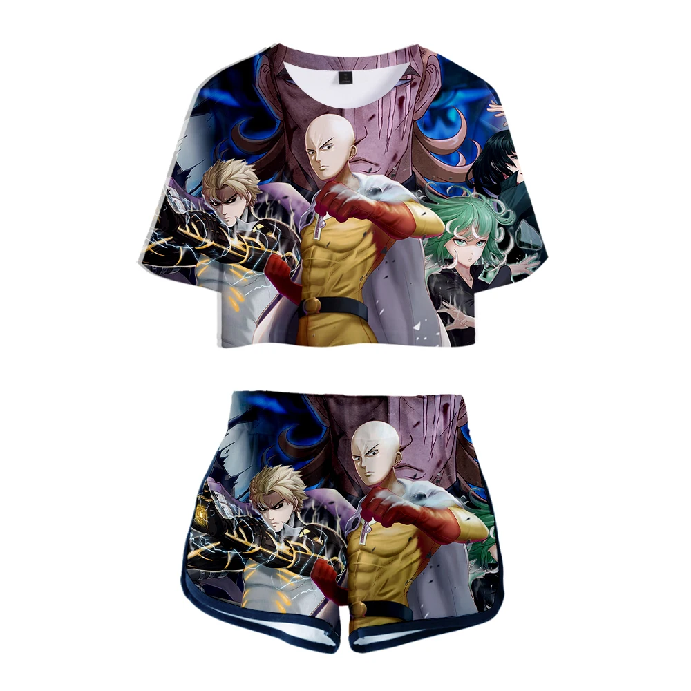 Комплект из двух предметов с 3D принтом Аниме ONE PUNCH MAN костюмы женские сексуальные