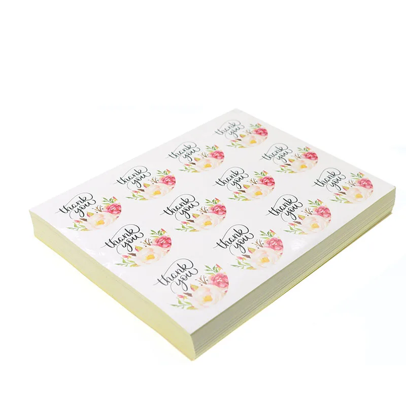 

120pcs / Lot Of 38mm Round Thank You Flower Packaging Seal Sticker Label Tag Envelope Wedding Birthday Gift Tag