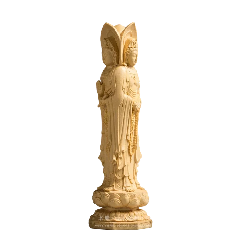 

Трехсторонняя искусственная деревянная скульптура Дхарма Сангха, буддизм, Восточный Декор для дома, декоративные фигурки для гостиной D70