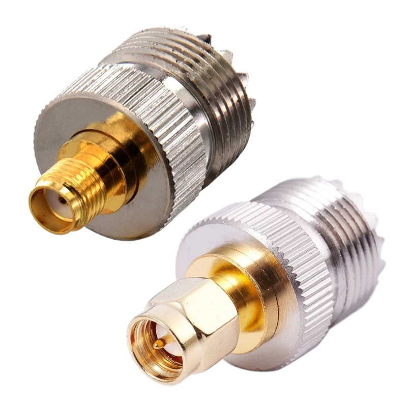 Новый 2X SMA Male к UHF Female SO239 SO-239 Jumper штекер RF адаптер подключения Φ Gold &amp 1X Fema |