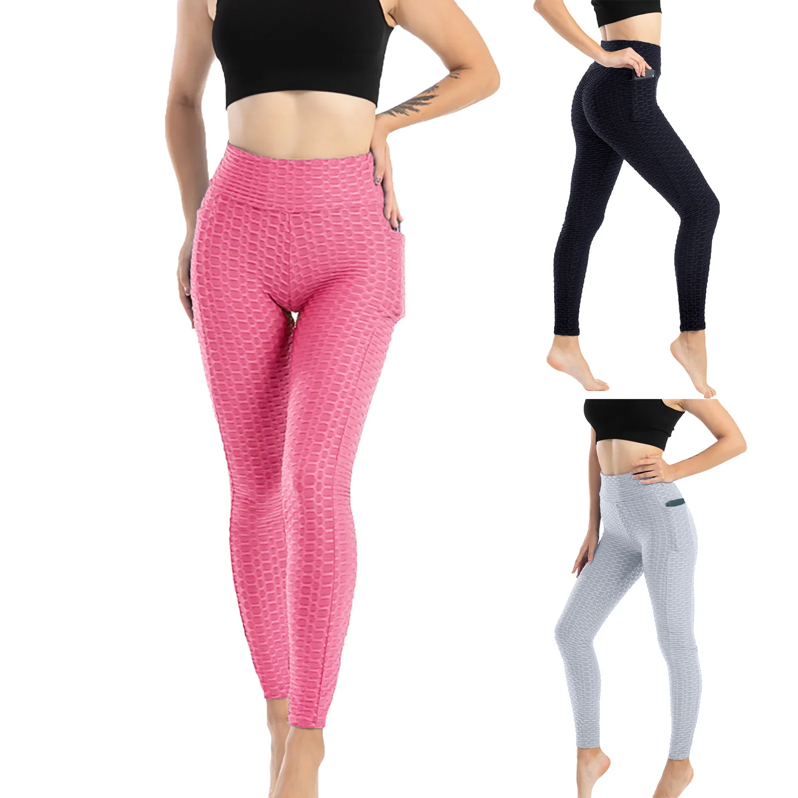 

Leggings Sharpening Women Fashionable Pocket Yoga Pants High Elastic Hip Lifting Slim and Sweat Pant Women'S Sports Pants