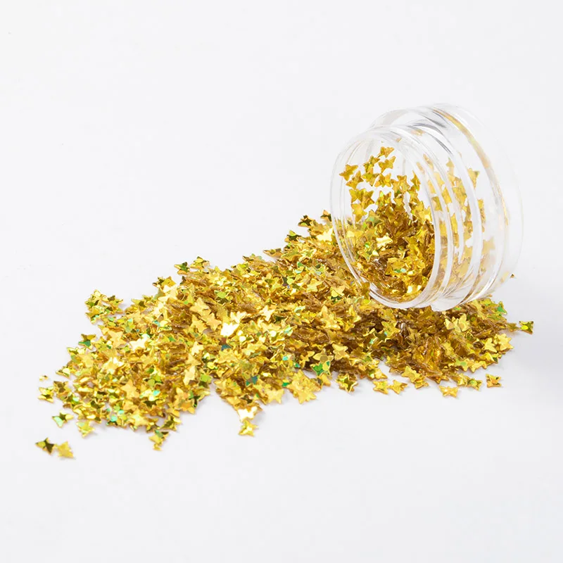 

Paillettes 3mm Butterfly Elastic Sequin PVC Laser Laser DIY Wedding Crafts Nail Beauty Sticker Nail Sequin Color Sticker