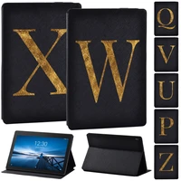 case for lenovo tab e10 10 1 inch lenovo tab m10 10 1 inch initials name pu leather flip tablet stand cover free stylus