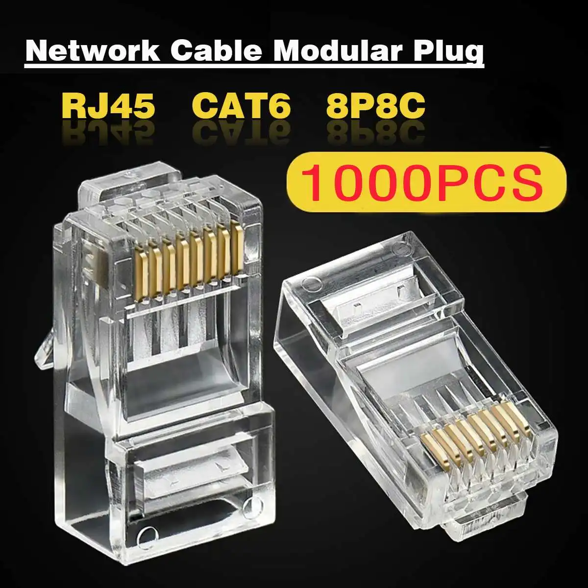CLAITE 1000 шт. CAT6 разъем EZ RJ45 сетевой кабель модульный 8P8C разъем конец пройти через