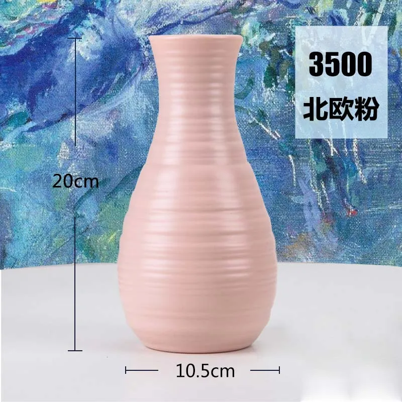 3500-Pink Многостильная оригами пластиковая ваза белая имитация керамического цветочного горшка Цветочная корзина Цветочная ваза для украшения интерьера скандинавские украшения - Цвет: 3500-Pink