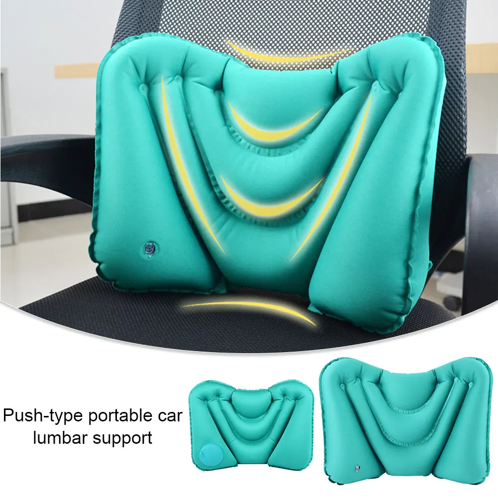 

Ultralight Office Chair Car Seat Massage Back Lumbar Support Inflatable Cushion Pad Portable Travel Pillow Compact Air Pillow