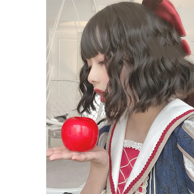 LUPU коричневый короткий волнистый Боб волос Косплей для женщин парик с челкой