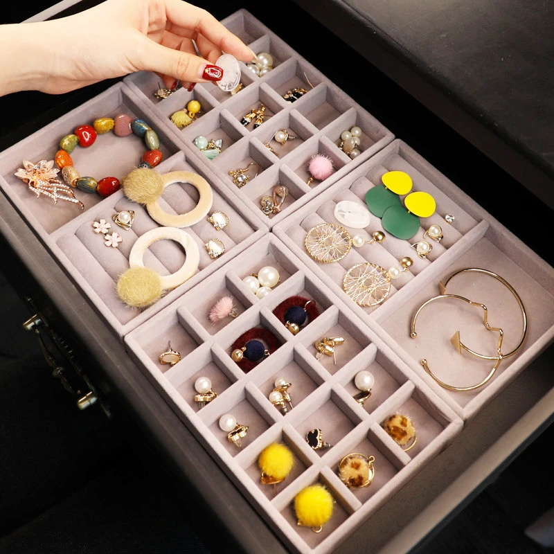 Универсальный органайзер для ювелирных изделий бархатный лоток держатель