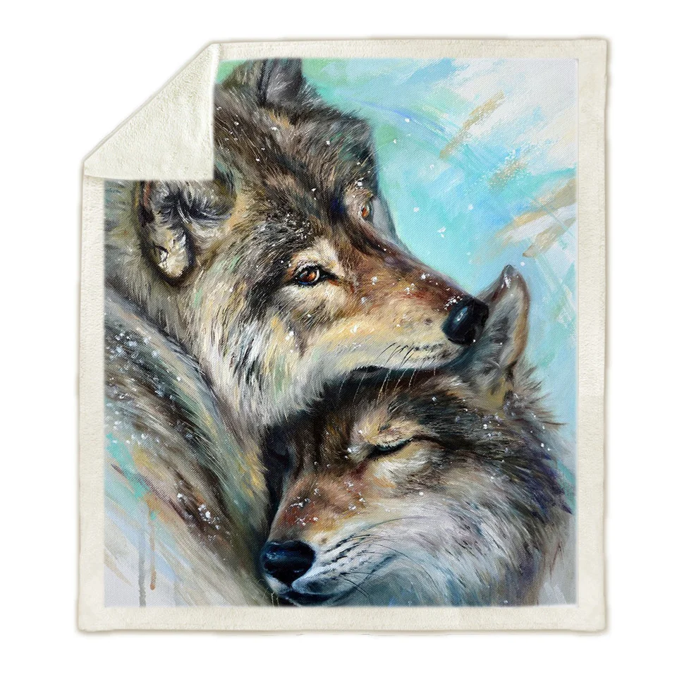 

Galaxy wolf Fleece Blanket 3D full printed Wearable Blanket Adults/kids Fleece Blanket drop shippng style-3