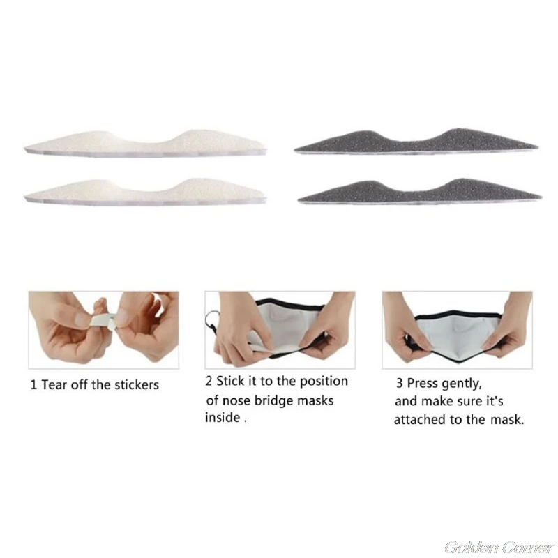 

50/100 Microfiber Memory Foam Anti-Fog Self-Adhesive Nose Bridge Pads Glasses Wearers Anti Haze Mask Nose Sponge Strips D07 20