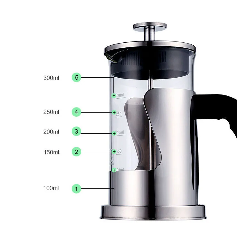 

Coffee Brewing Pot French Filter Tea Brewer Coffee Pot Coffee Maker Kettle Household Hand Punch Pot Simple Pressure Pot