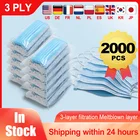 Одноразовые медицинские маски Non ткали 3 Слои слоев фильтр Безопасный Дышащий хирургическая маска для лица дышащий Анти-пыль Earloops маска