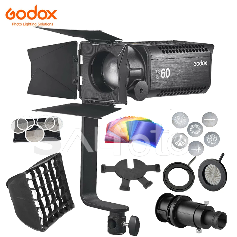 

Godox S60 60W Focusing LED Video Continuous Light Spotlight CRI96 5600K Lighting for Interviewing Portrait Wedding Photography