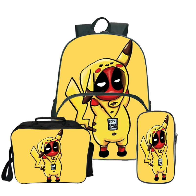 31 Pokemon Pikachu Kawaii рюкзак Пенал Школьный рюкзак для подростков девочек мальчиков рюкзак для ланча 3 шт./компл. детский дорожный рюкзак - Цвет: 31