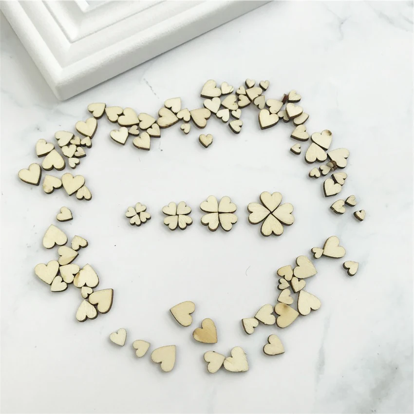 100/200 шт. деревянные настольные украшения в виде сердца|Украшения своими руками