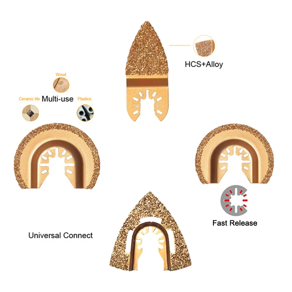

Carbide High Carbon Oscillating Saw Blades Multitool Blades Kit Quick Change Trimmer blade For tile concrete cutting grinding
