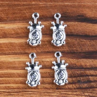 antique silver color 10pcs zinc alloy crown queen shape metal pendant charms for jewelry making handmade diy accessories