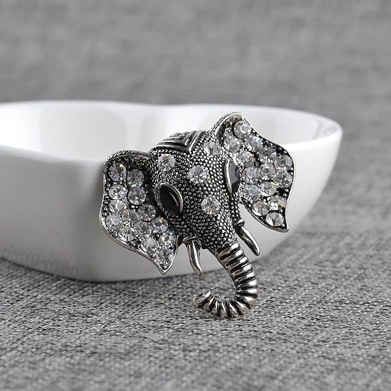 Броши-слоны заколки с животными Crystal Charms Badge унисекс стразы аксессуары для женщин