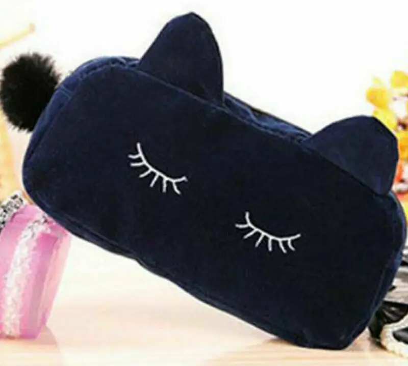 Новая Милая фланелевая косметичка сумки для хранения с мультяшным котом пенал