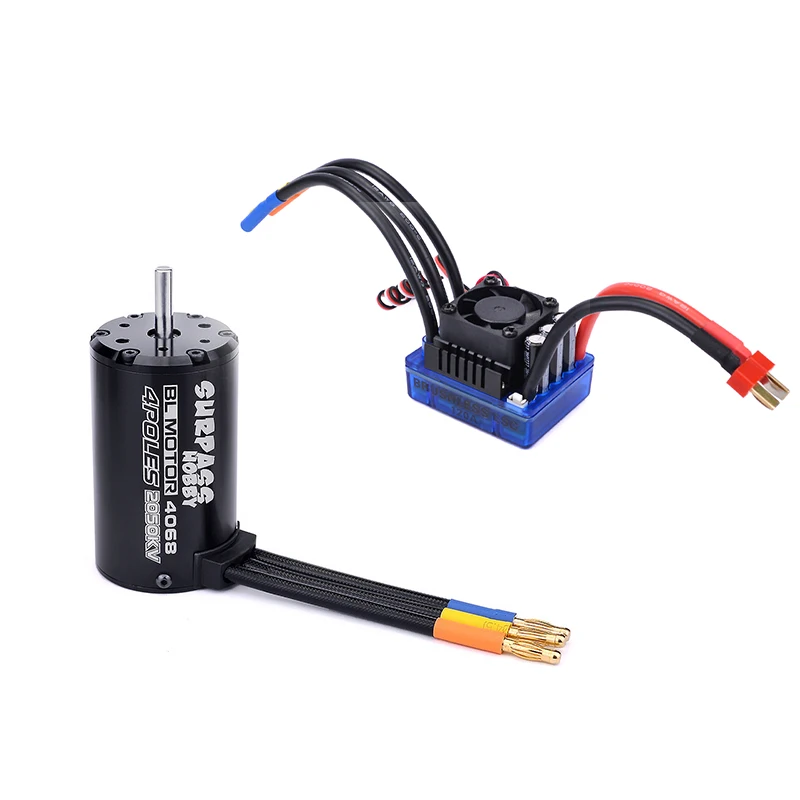 SURPASSHOBBY 4068 2050KV бесщеточный мотор водонепроницаемый без датчика + 120A ESC для 1:8 RC Drift