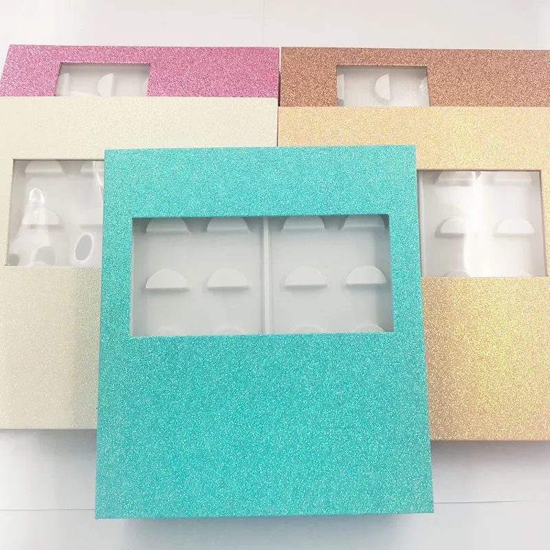 Ten Pairs of False Eyelashes Box Glitter Gold Powder Eyelash Book Package Gift Boxes Wholesale Lashe Case Packaging Dropshipping
