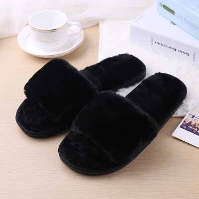 style 2 black Женские тапочки и тапочки; сезон осень; Новинка года; стильная одежда в Корейском стиле; модные домашние тапочки из хлопка с нескользящей толстой подошвой - Цвет: style 2 black