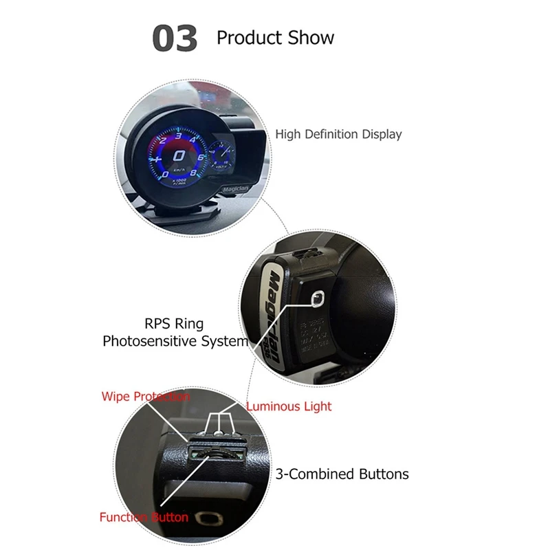 Professional OBD Head Up Display Multifunction Car Digital Boost Gauge Voltage Speed Meter Water Temp Alarm Auto Diagnostic Tool |