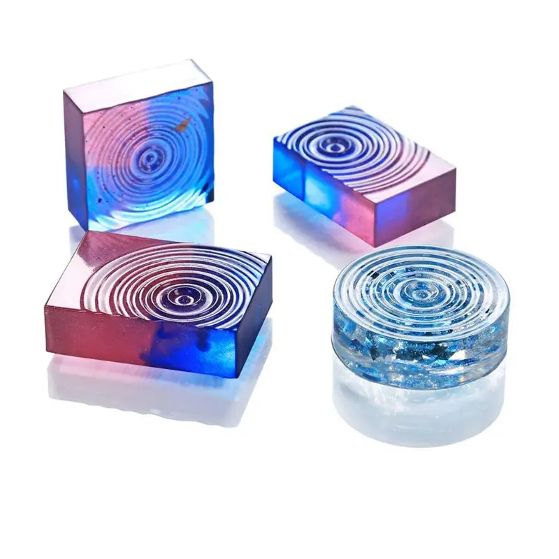 

4Pcs DIY Water Ripple Clear Silicone Molds Water Wave Pendant Casting Molds 85LB