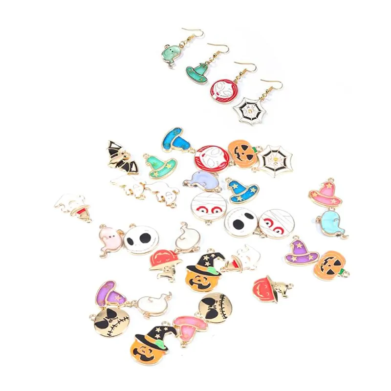 Эмалевые Подвески на Хэллоуин смешанные конфеты призрак тыква летучая мышь паук