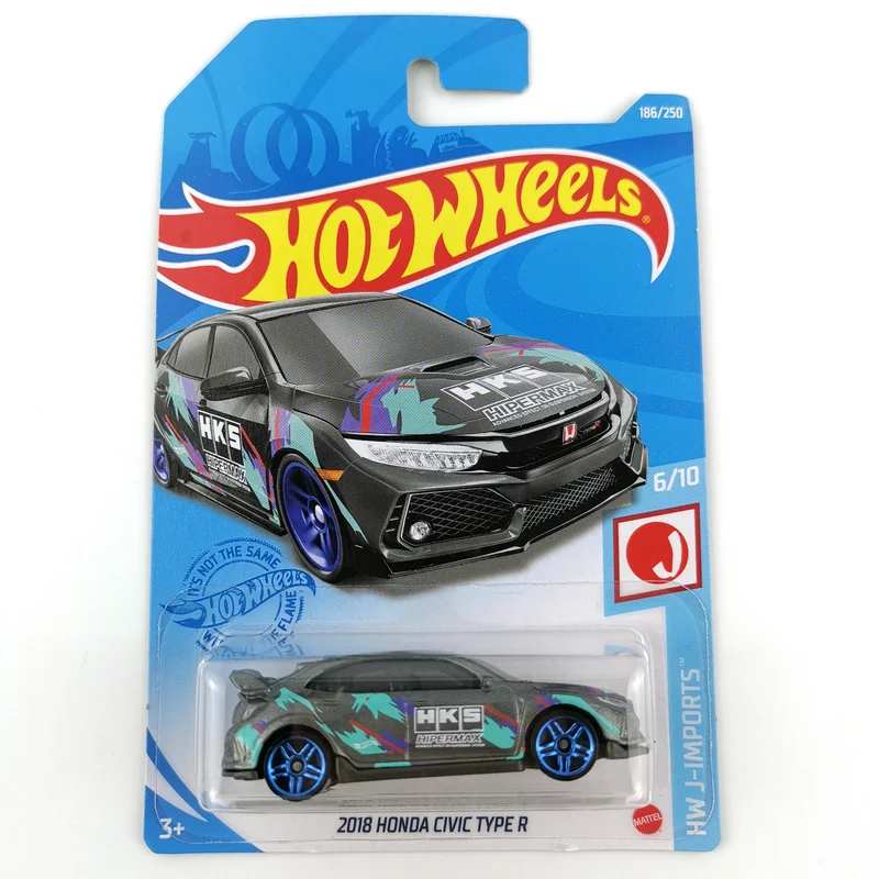 

2021-186 Hot Wheels Cars 2018 HONDA CIVIC TYPE R 1/64 Metal Diecast Model Collection Toy Vehicles