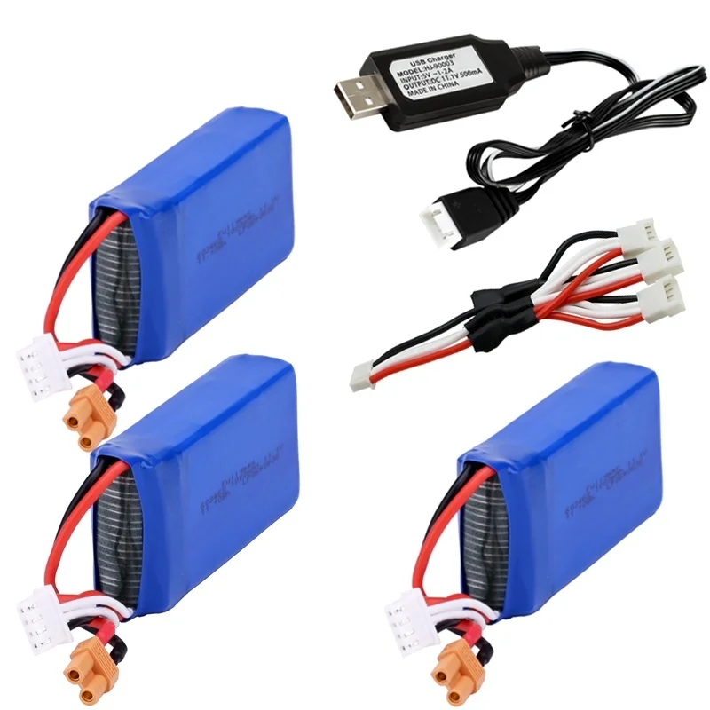 Обновленный аккумулятор Lipo 11,1 В 1100 мАч/1300 мАч + зарядное устройство для XK x450 FPV RC Airplanes, запасные части 3S 11,1 В, аккумуляторы для x450