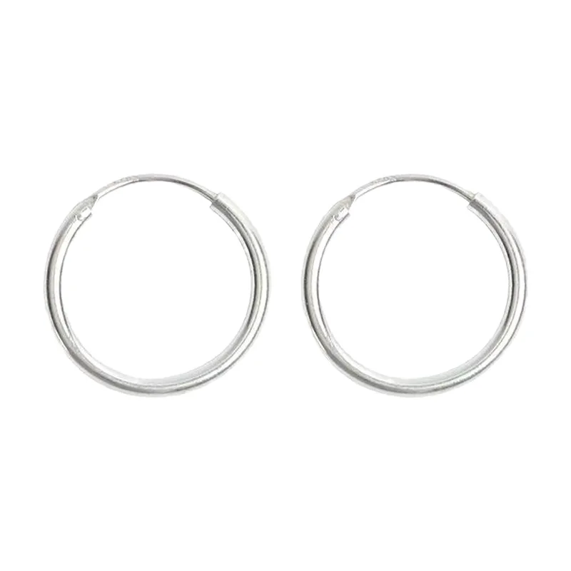 

High Quality 1 Pair 6-18mm Small Hoop Earrings Silver Color Circle Hoop Earring for Women Men Ear Rings Clip Huggie Earrings
