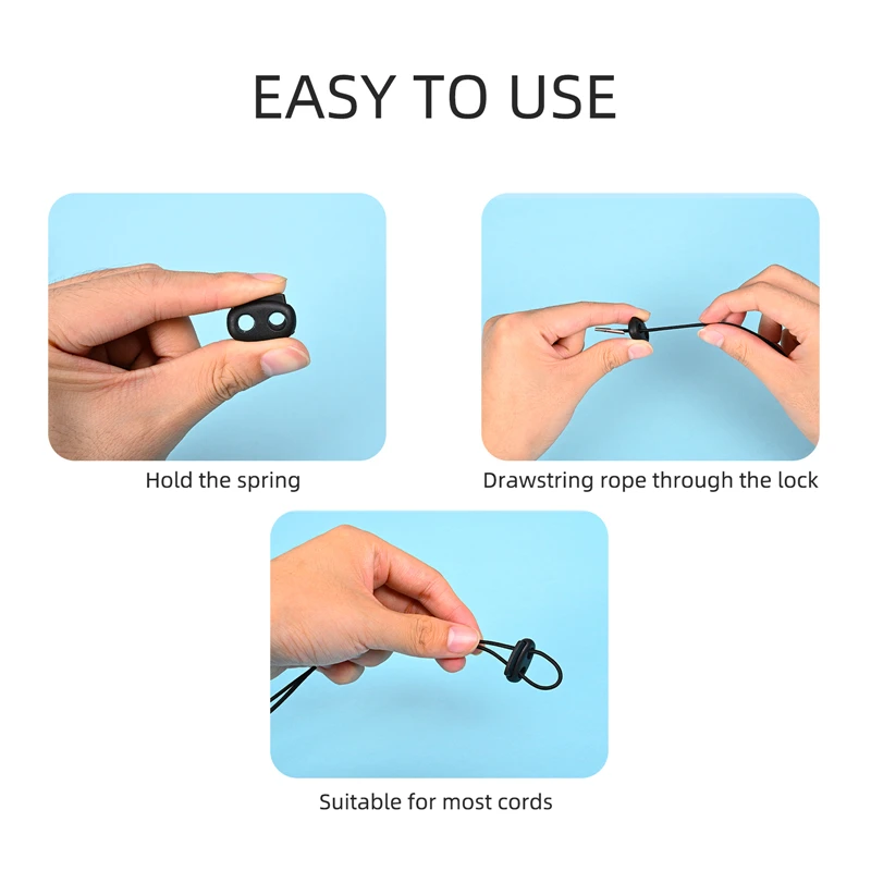 

10pcs Plastic Stopper Cord Lock 5 mm Hole Bean Toggle Apparel Shoelace Spring Clasp Cord DIY Sportswear Accessories