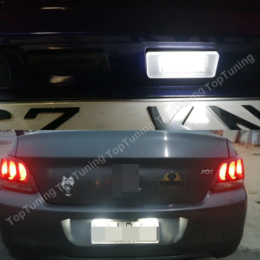 

2x LED Number License Plate Lights For Peugeot 207 CC 07- 308 MK2 15- 2008 15- 208 12-16 CITROEN C5 III RD 08- OEM#:9682403680