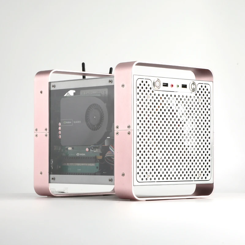 Настольный хост бокс MINI ITX mini полностью алюминиевая ручка через case NAS|Корпуса для