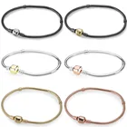 Розовое золото, блестящая окисленная змея, цепочка, Омар, бочка, бриллиант, очарование Pandora, DIY ювелирные изделия