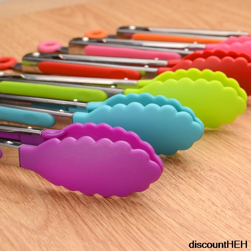 Силиконовые щипцы из нержавеющей стали 8 дюймов для приготовления пищи барбекю