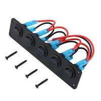 5 gang 12v switch for car marine boat circuit breakers overload protected led light switch panel circuit