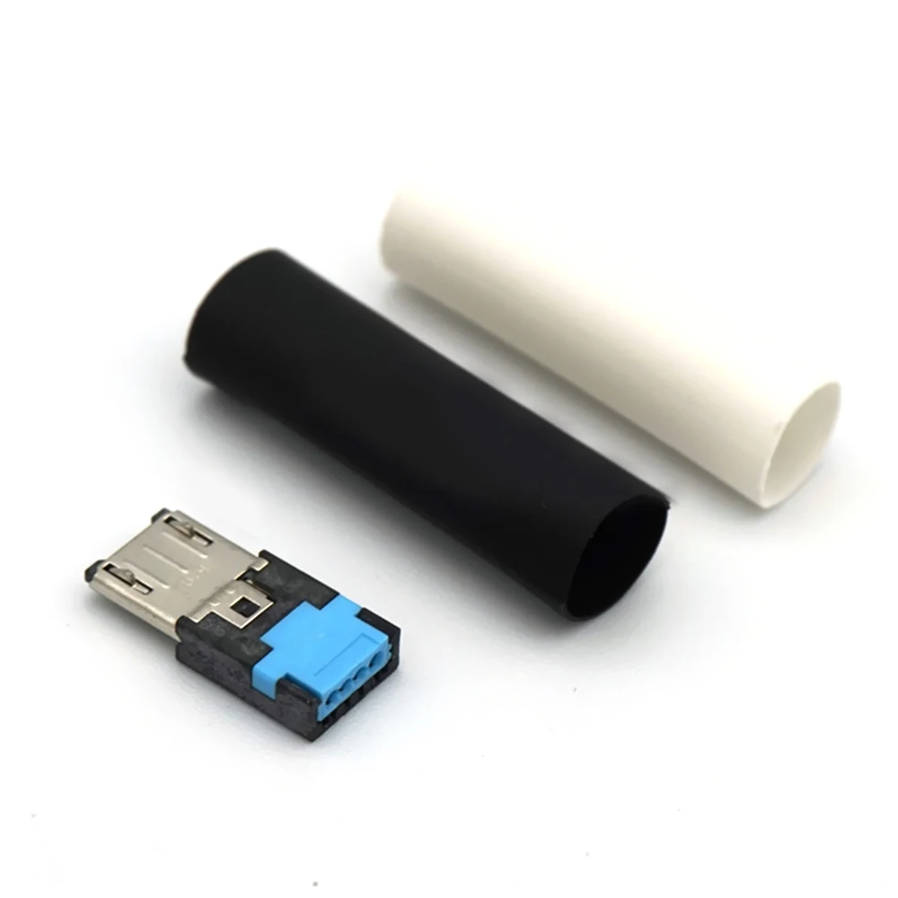 

10PCS MICRO USB 5Pin Plug To 4P Wire Interface Connector Charging Plugs With Heat Shrink Tubing 100% Brand New And High Quality