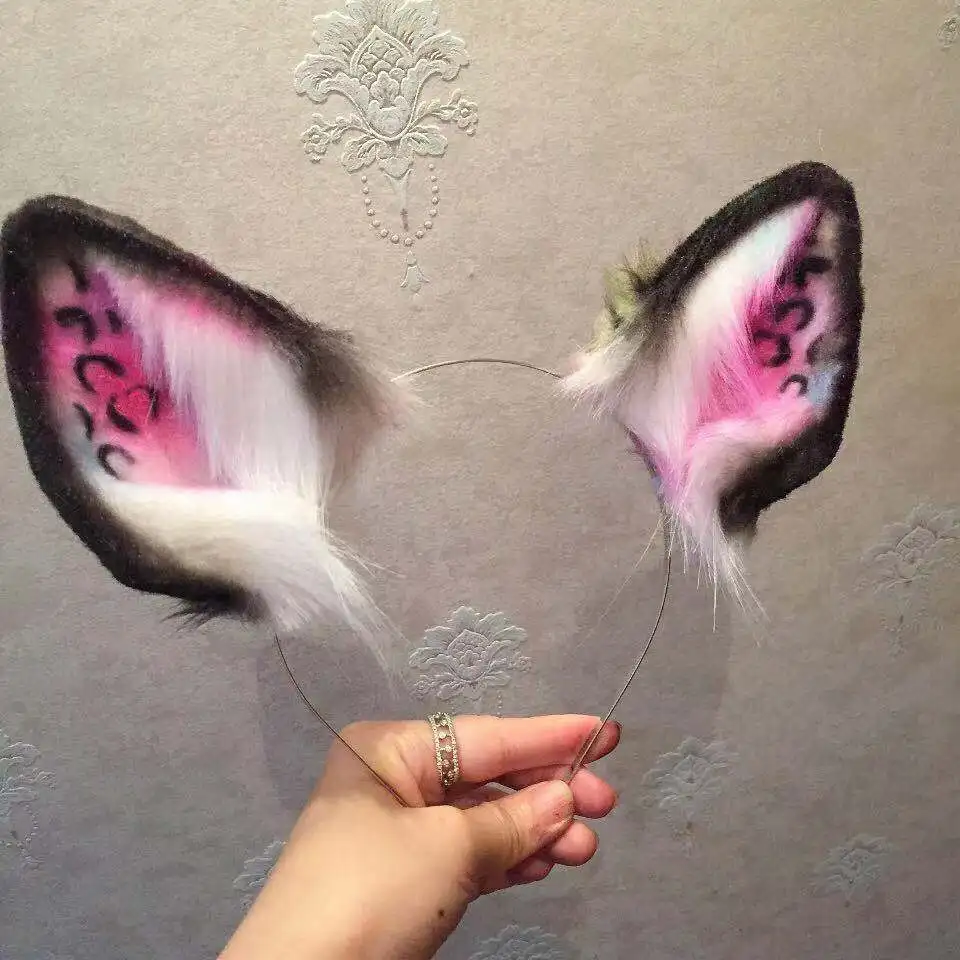 MMGG новые цветные леопардовые волки кошки лисы уха обруч для волос Необычные