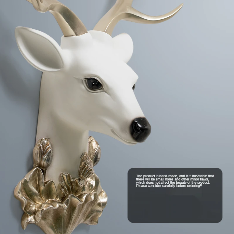 

Lucky Large Lucky Animal Deer Head Wall Pendant Living Room Dining Room Entrance Background Wall Decoration Feng Shui and Home