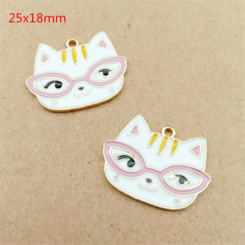 10 шт./пакет эмалью с изображением кошки собаки шармы DIY модных аксессуаров