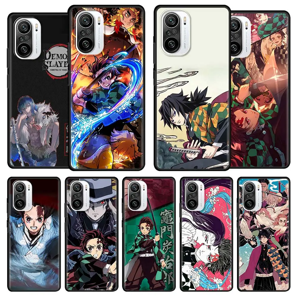 

Japan Anime Demon Slayer Silicone Phone Case for Xiaomi Redmi Note 10 9 8 Pro 9A 9T 9S 7 9C 8T K40 Pro Plus Soft Funda Cover