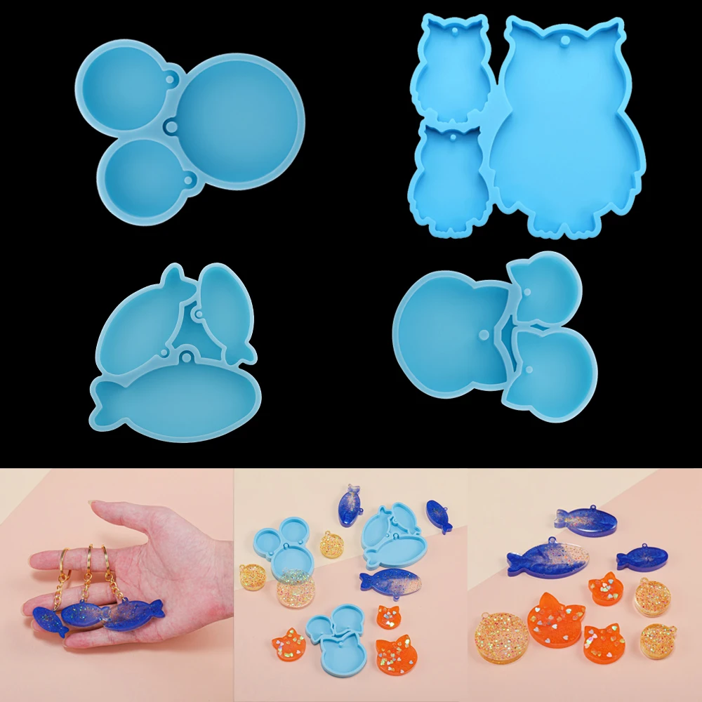 Перечисленные кулоны кошка собака висячая бирка силиконовая литьевая форма сова