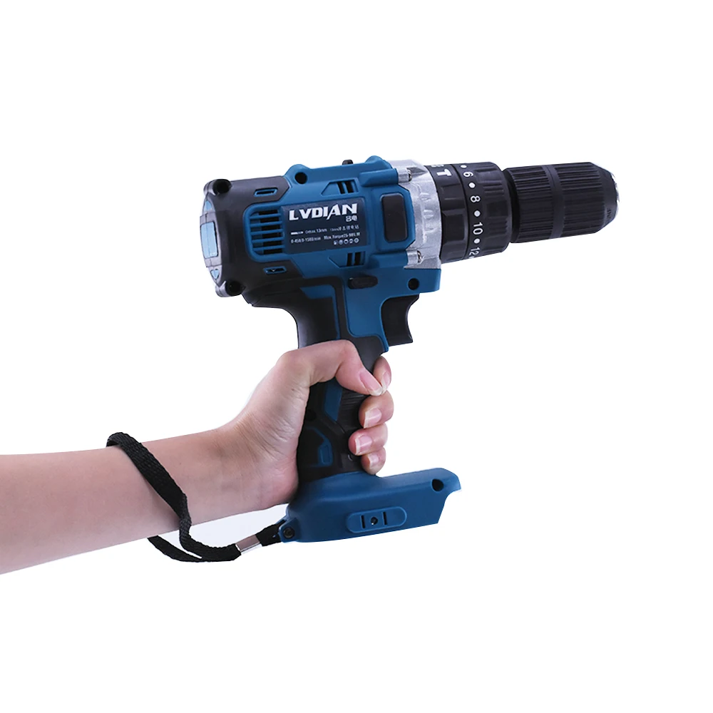 Электрическая аккумуляторная ударная дрель Makita с 2-мя скоростями перезаряжаемая